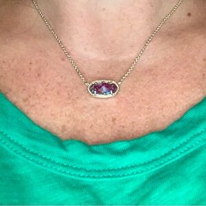 Kendra Scott Elegant gold plated and Kyocera Purple opal Pendant Necklace